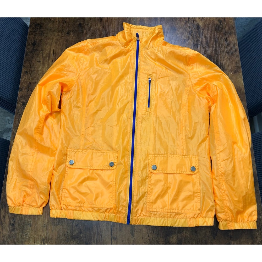 Lauren Ralph Lauren Active Orange Windbreaker Jacket Blue Zip‎ Womens Small